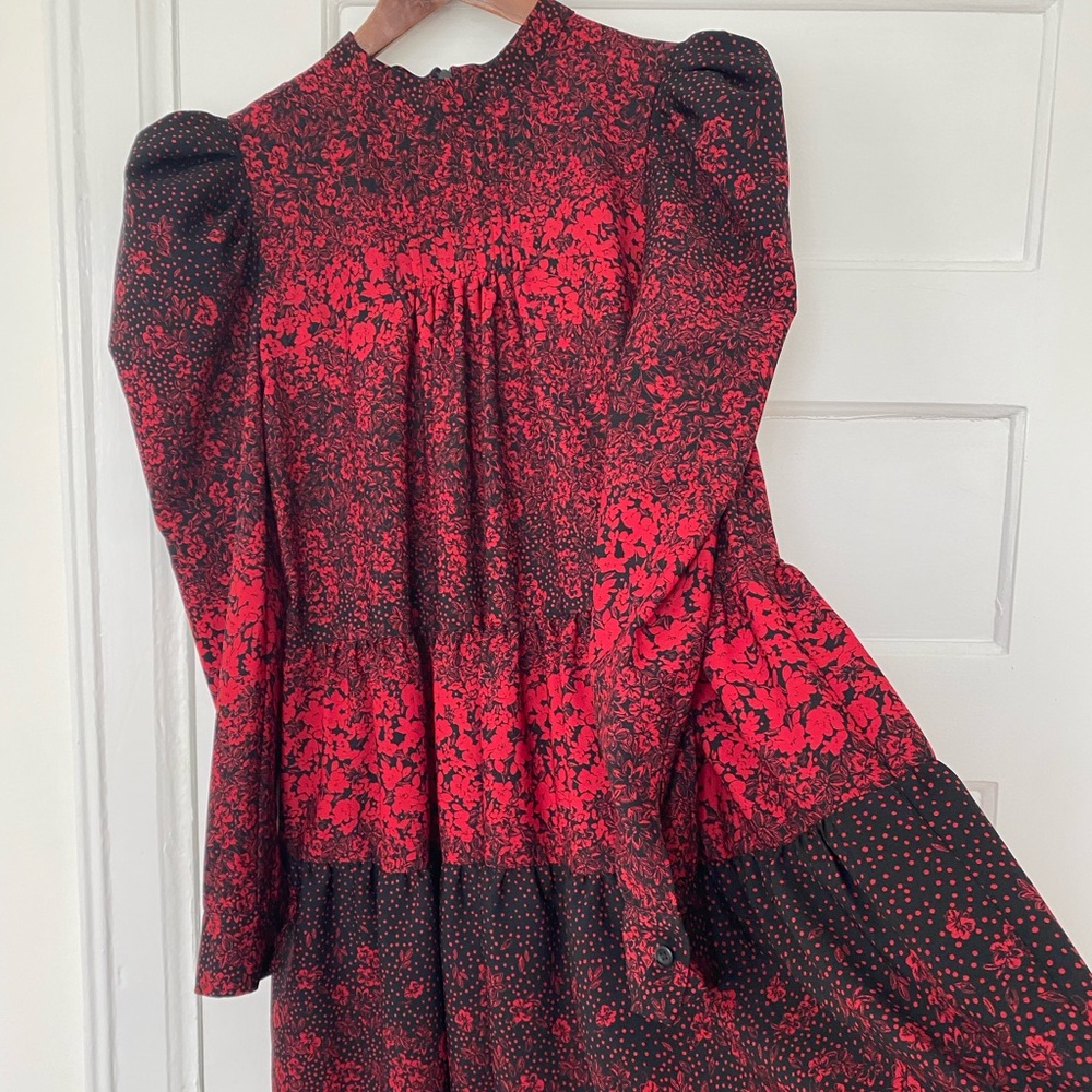 Topshop floral puff shoulder mini dress - Picture 5 of 5